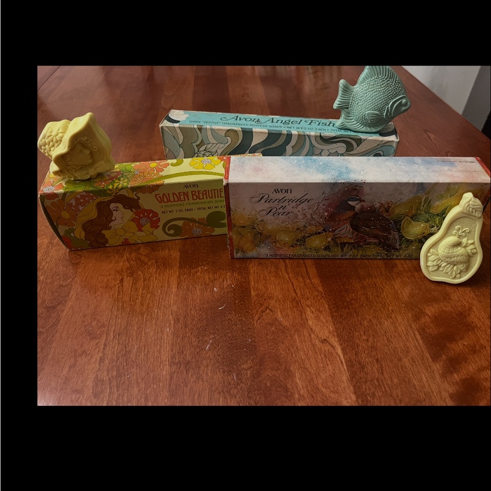 Vintage 1960s Avon Decorative Hostess Soap Sets (3). Pristine Condition Soaps